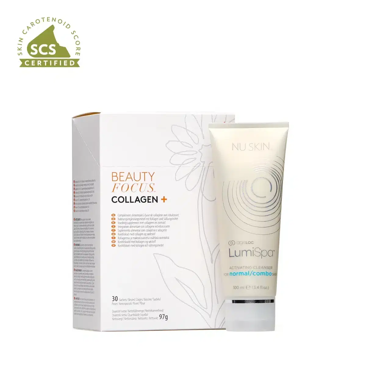Collagen+ & LumiSpa Cleanser Kit (Danmark) - Normal til kombineret hud - Nu Skin ageLOC LumiSPA iO | NuBest Skin